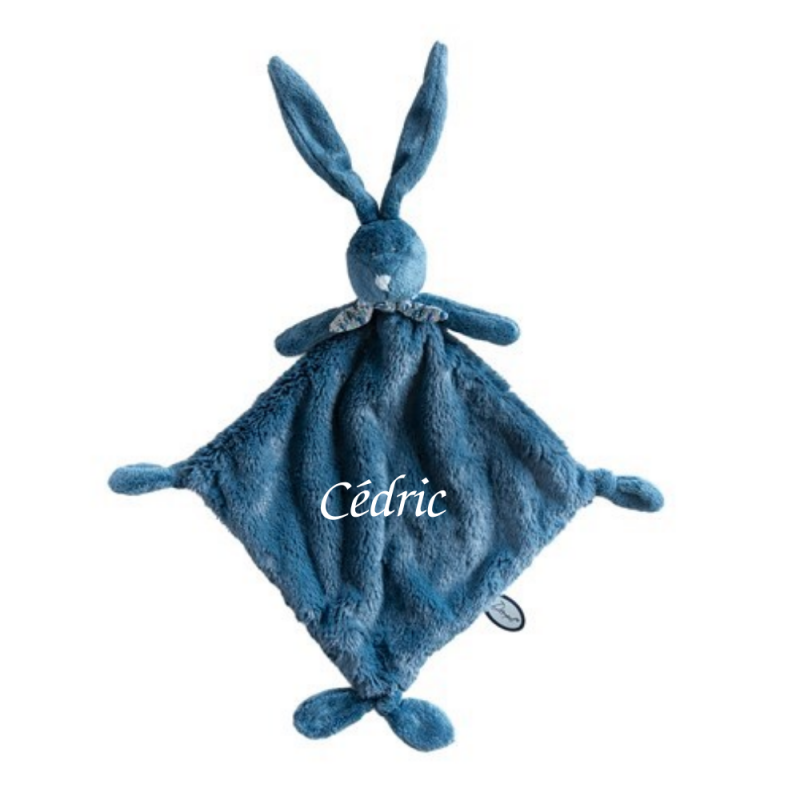  - flo lapin - grand plat bleu foncé 35 cm 